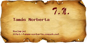 Tamás Norberta névjegykártya